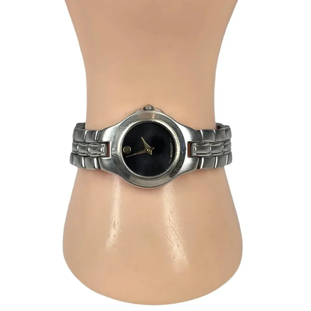 MOVADO MUSEUM CLASSIC WATCH – BLACK DIAL – STAINLESS STEEL BAND – SWISS MADE